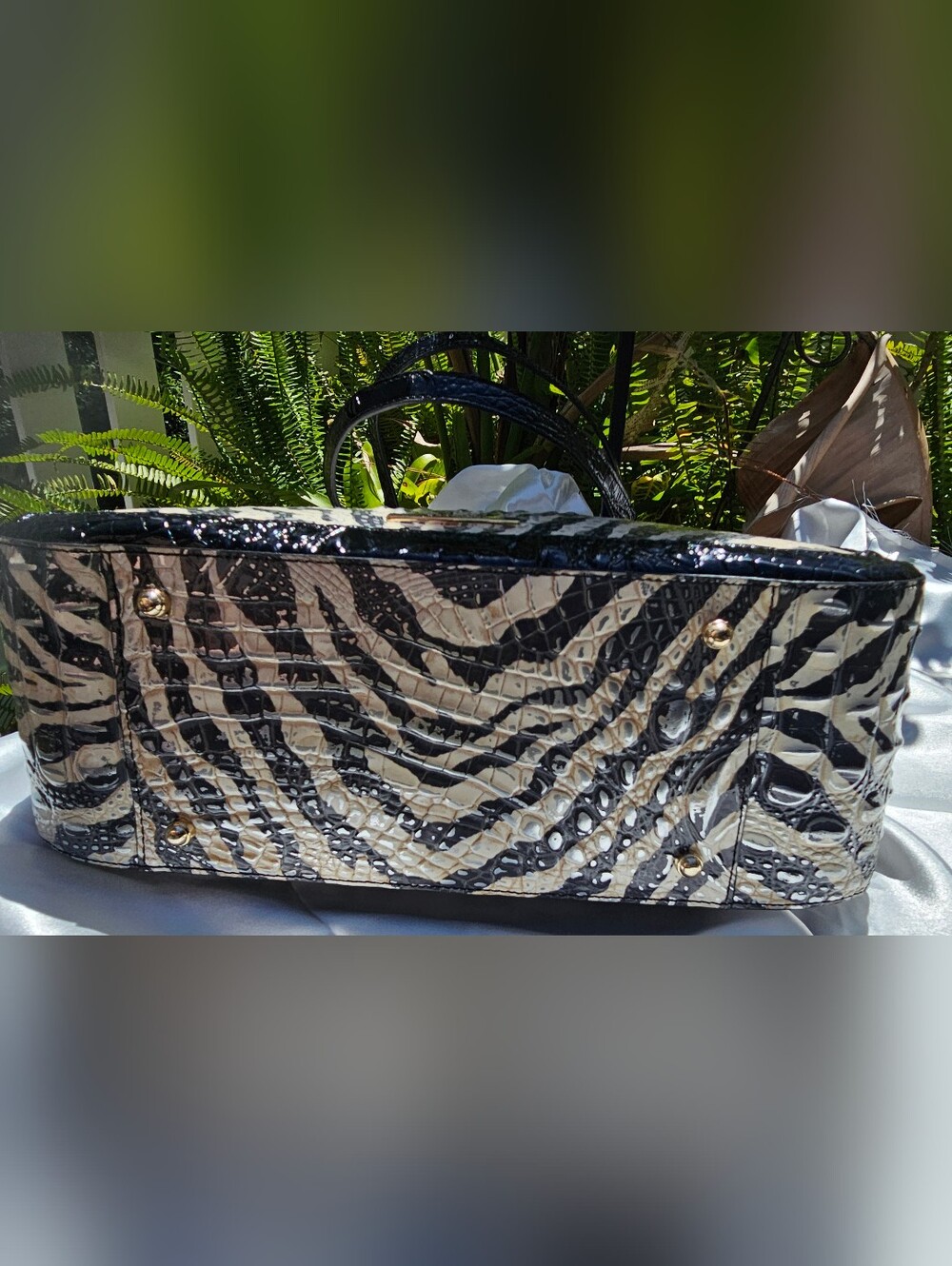 NWT Brahmin Aliza Everlasting Encore Tote Zebra Animal Print Leather - Picture 4 of 9